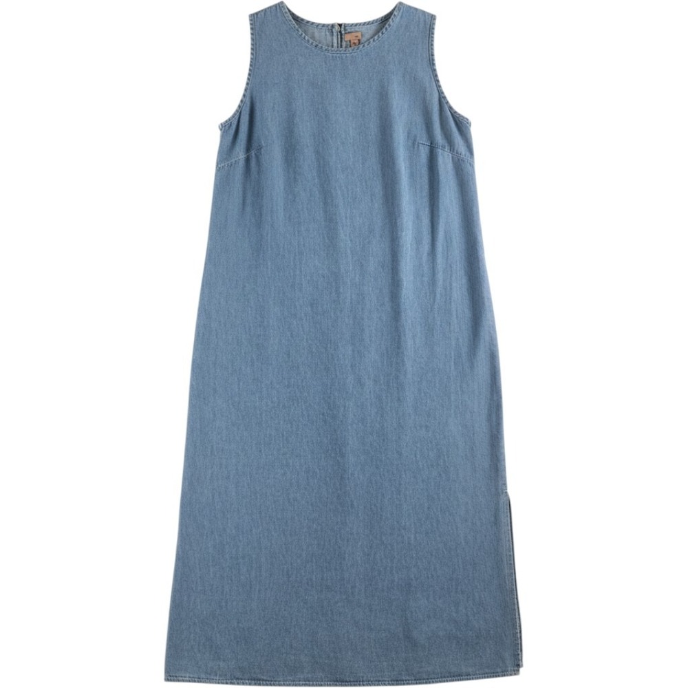 Vintage Studio Ease Denim Jumper Teacher Dress Sleeveless 90s Prairiecore Sz 14